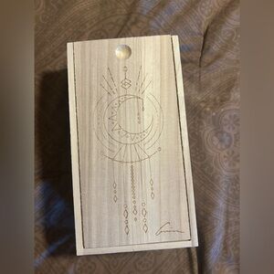 Aviva stanoff wooden box with sage and different crystals